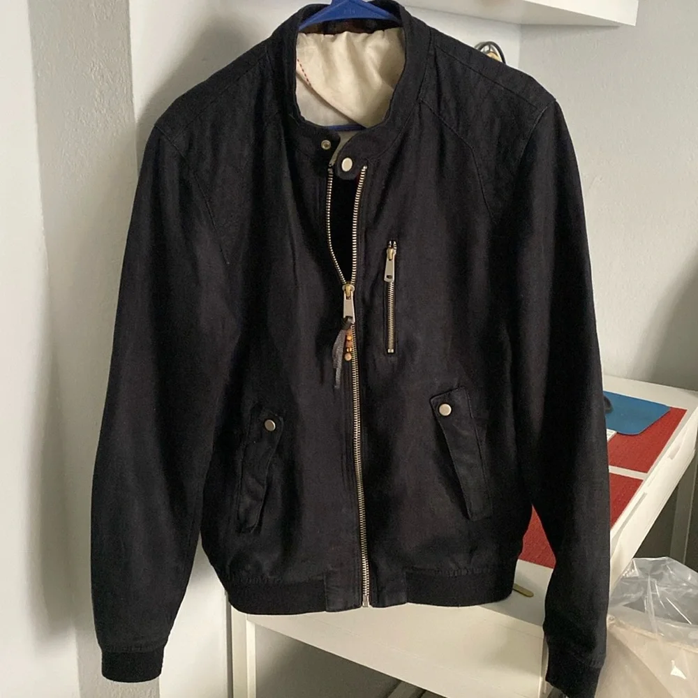 Zara men’s 100% linen black jacket - Picture 1 of 16